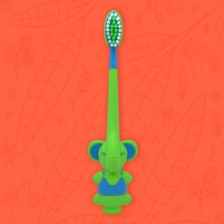 Cepillo color verde infantil con forma de elefante