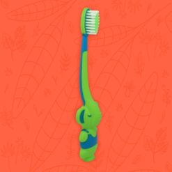 Cepillo dental infantil en forma de elefante color verde azul