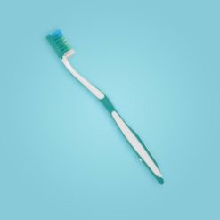 perspectiva lateral de cepillo de dientes para adultos colo aguamarina