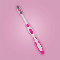 cepillo dental para adultos con masajeador color fucsia parte frontal