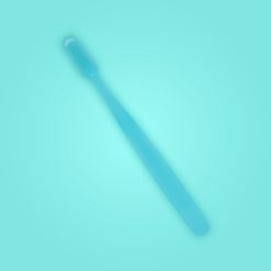 perspectiva posterior de cepillo dental de ortodoncia translúcido