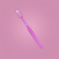 Cepillo dental Diamante translucido color rosa perspectiva frontal