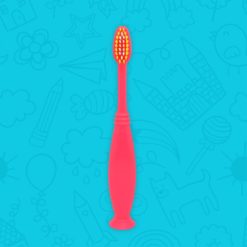 Detalle frontal de cepillo dental infantil