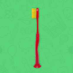 Detalle lateral de cepillo dental infantil