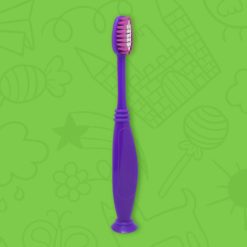 Detalle de perfil de limpiador de lengua cepillo dental infantil