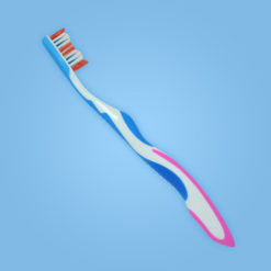 perspectiva lateral de cepillo dental para adultos con corte multinivel