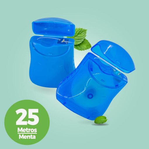 Estuche Curve seda dental de 25 metros sabor a menta color azul