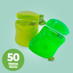 Estuche de seda dental Curve 50 mts color verde sabor a menta