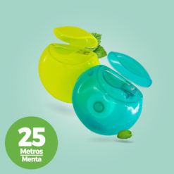 Seda dental en forma circular color verde 25 metros sabor menta