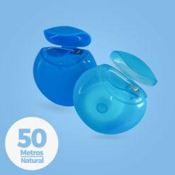 Seda dental en forma circular color azul 50 metros sabor natural