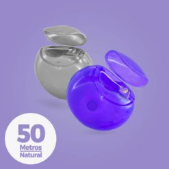 Seda dental en forma circular color púrpura 50 metros sabor natural