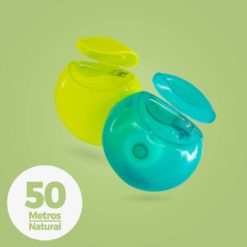 Seda dental en forma circular color verde 50 metros sabor natural