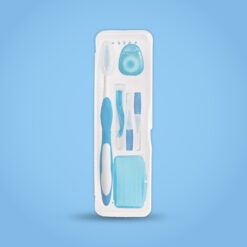 kit de ortodoncia K277 color azul en perspectiva de estuche